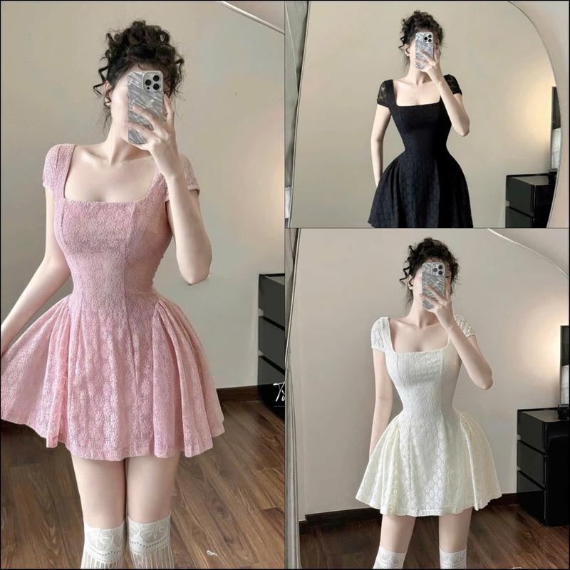 đầm chất ren qc hoa nối 2 lớp kèm quần rời nữ tính dụi dàng phong cách thời trang sang trọng quý phái thanh lịch