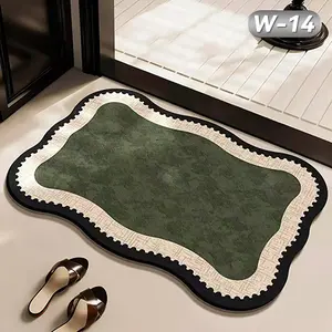 Modern Global-Keset DIATOMITE Keset Kamar Mandi Keset Lantai Kaki Bundar Batu Anti Slip Keset Kaki Dapur Teras