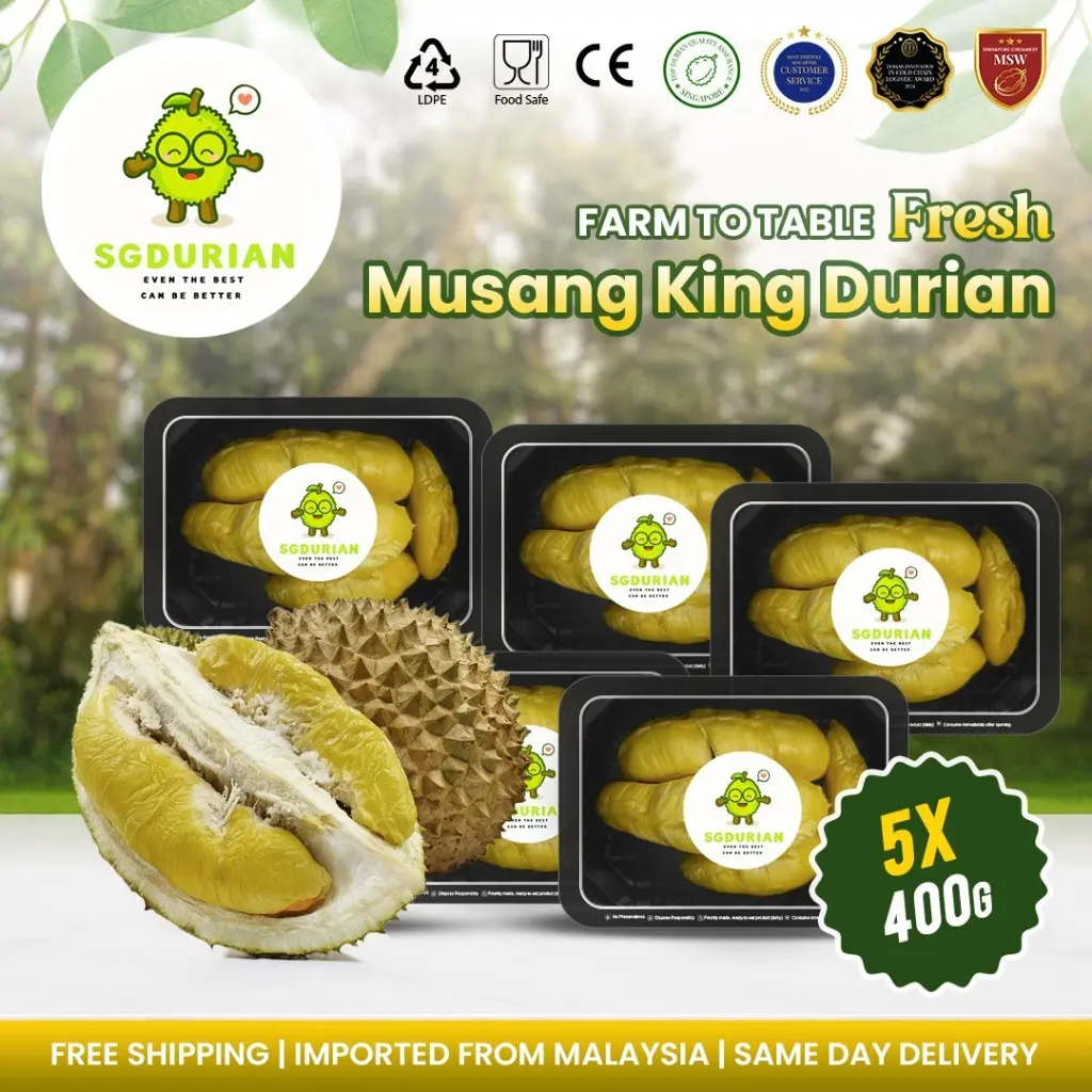 [Buy 4 Free 1] 400g MSW / Black Gold Durian – Old Tree Pahang Raub | Rich & Creamy | #1 Trusted Seller- SGDurian Same Day Delivery