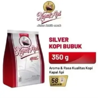 Kapal Api Kopi Bubuk Silver 350 Gram Murah!