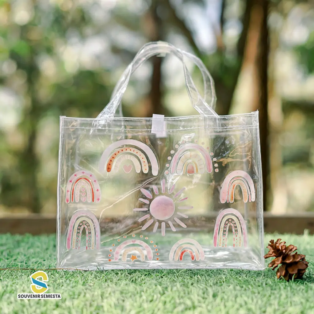 Tas Ultah Muat Kotak Bento / Tas Ulang tahun Anak / Goodie Bag MIKA TRANSPARAN