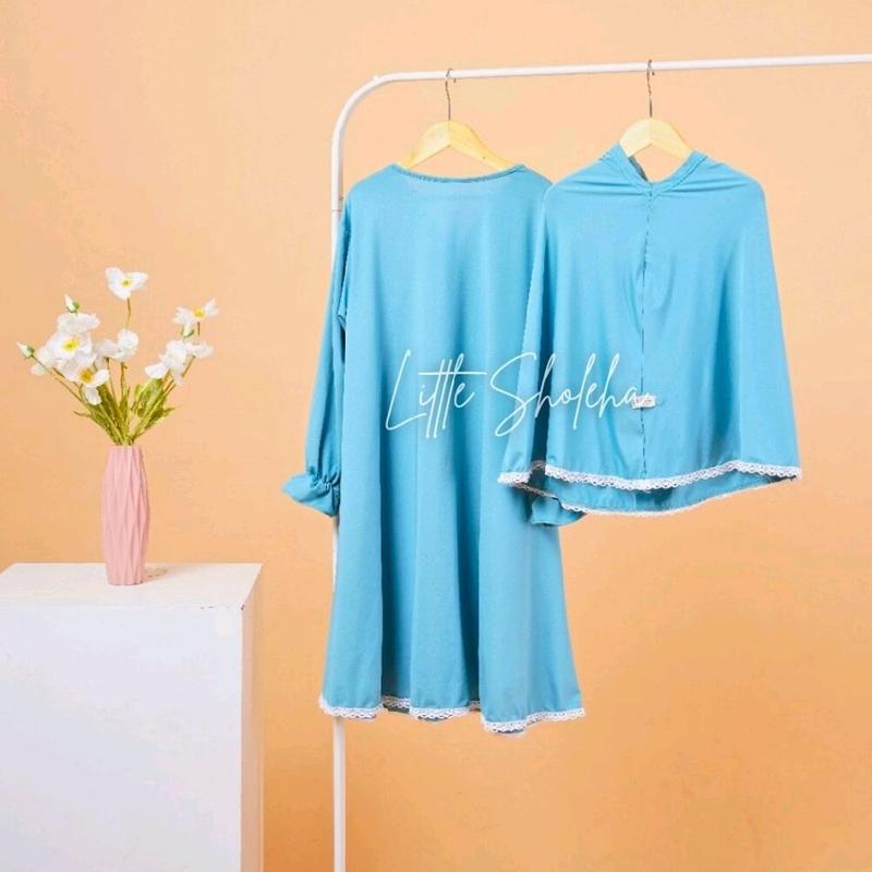 gamis anak syar'i polos umur 3-8 tahun 4