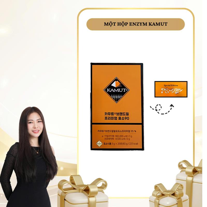 SN1188 -Một hộp Enzyme Kamut hỗ trợ thanh lọc cơ thể Phiên bản đặc biệt Phương Sena x Grain On Wheat Premium 900.000 unit 20 gói