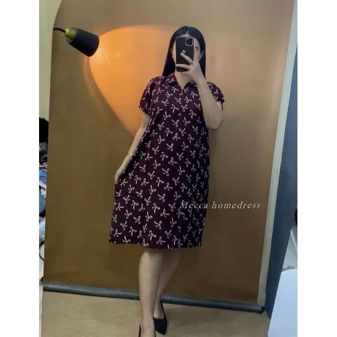 Mecca Dress korea style motif pita - Daster Motif rayon viscose busui resleting Bumil Wanita 1