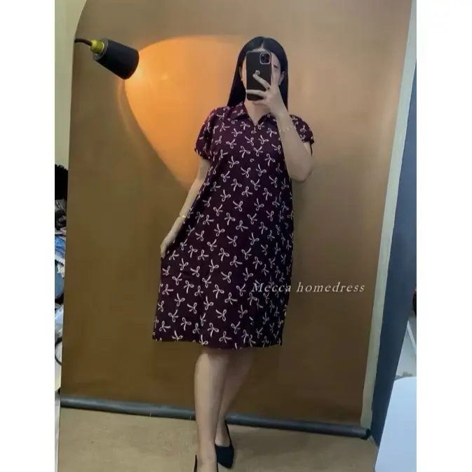 Mecca Dress korea style motif pita - Daster Motif rayon viscose busui resleting Bumil Wanita 0