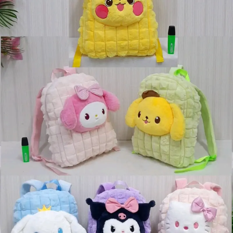 Tas Ransel SR Pikacu,kuromi& bahan kotak L/Tas anak 0