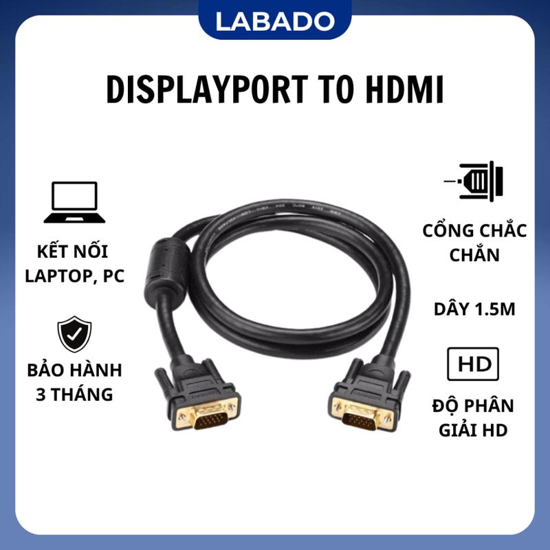 jk Dây VGA cáp VGA Màn Hình Dài 1.5m HP Chống Nhiễu LABADO VGA 1.5m