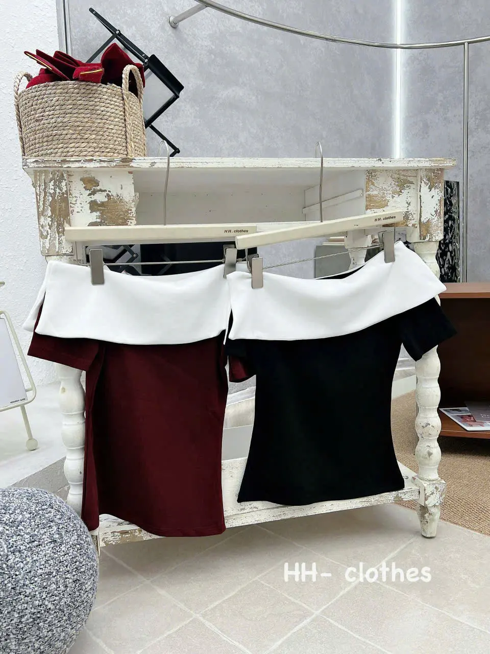 HL06 Áo Trễ Vai Nữ Phối Cổ Trắng Tay Ngắn Dáng Ôm Body Tôn Dáng Phong Cách Hàn Quốc | BigBuy360 - bigbuy360.vn