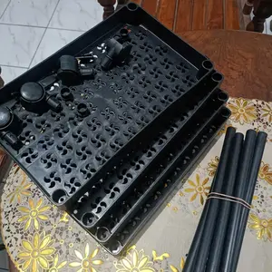 Rak Susun Serbaguna 4 Tingkat Dengan Rod Rak Kamar Mandi Bahan Plastik Portable Rak Dapur Square