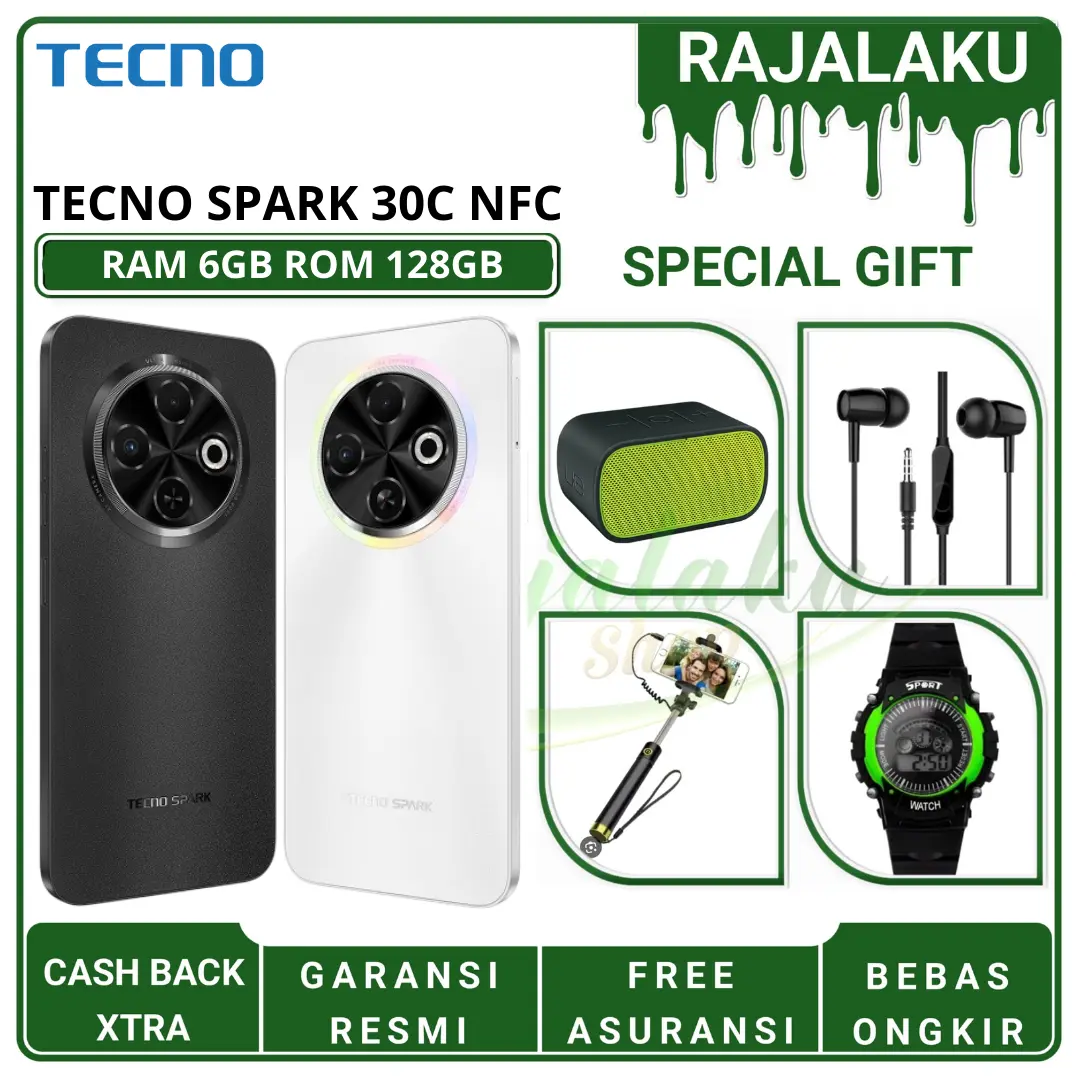 HP TECNO SPARK 30C NFC RAM 6/128GB  GARANSI RESMI INDONESIA