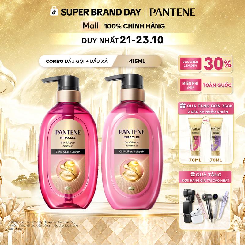 Combo Dầu Gội + Xả Phục Hồi Cho Tóc Nhuộm PANTENE Color Shine & Repair 415ML
