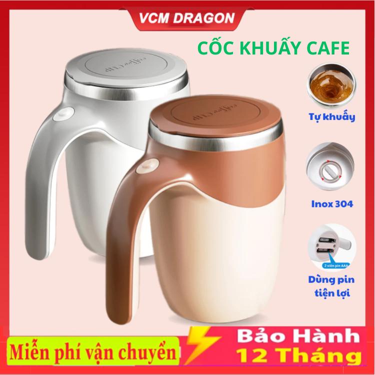 Cốc khuấy cà phê tự động thông minh lõi thép không gỉ 304 dung tích 380ml thích…