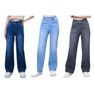 NANOSTAR JEANS LUNA - Celana Jeans Wanita LUNA pinggang karet - Size 27-34 - SNOW / DARK BLUE / LIGHT BLUE / BLACK / GREY kulot jeans wanita