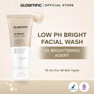 Glowtific 3x Bright Facial Wash Dengan Niacinamide, Chywhite, & Tranexamic Acid Mencerahkan Kulit 70ml