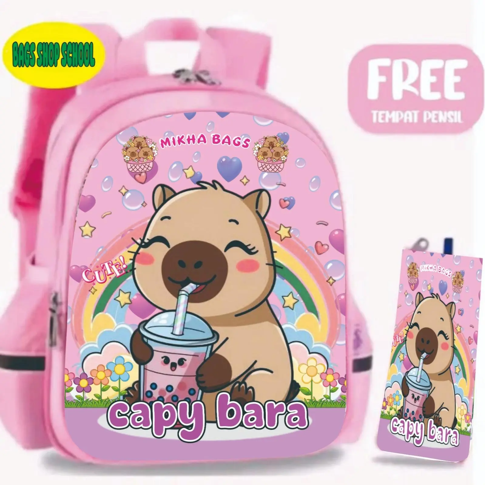 Tas rasnel sekolah SD motif terbaru capy bara 2025/Tas SD/Tas tk/Tas faud/ransel sekolah laki-laki perempuan motif cartun terbaru kualitas premium terlaris bisa COD