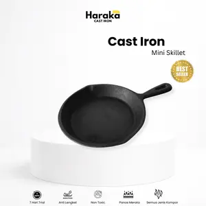 Haraka Cast Iron Mini Skillet 12 cm / Wajan Panci Besi Cor