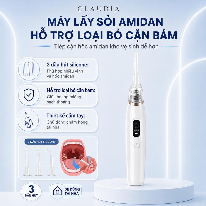 Máy hút sỏi amidan chuyên dụng, làm sạch hốc amidan, giảm viêm CSSD242