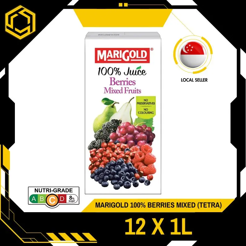 MARIGOLD 100% Berries Mixed Fruit Juice 1L X 12 (TETRA)