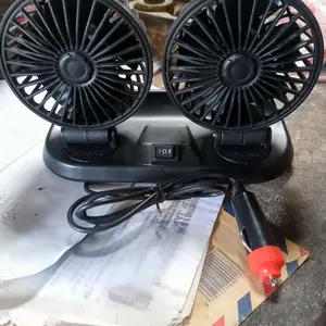 [US] Kipas Angin Mobil 2 kepala Double Fan Kipas Ganda Aksesoris Mobil 12V / 24V Car Fan Kipas Dasbor Dua Kepala