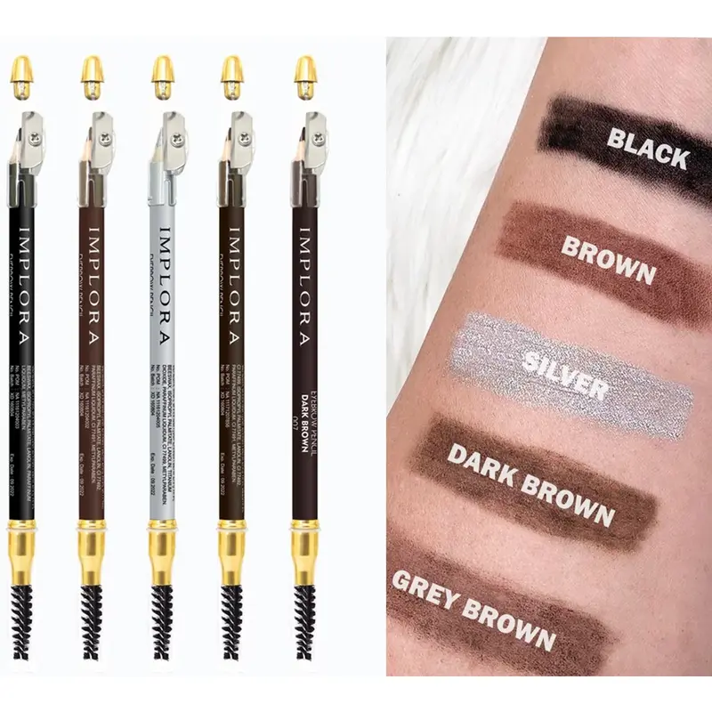 FUFUMISE | IMPLORA Eyebrow Pencil All Series | Pensil Alis | Softbrow | Murah Pencil Alis Hitam Black Waterproof BPOM Brown 6