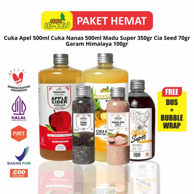 SUUR LEMOEN Paket 5 in 1 Cuka Apple Cider Vinegar Premium With The Mother -  Suur Lemoen Jakarta Timur 0