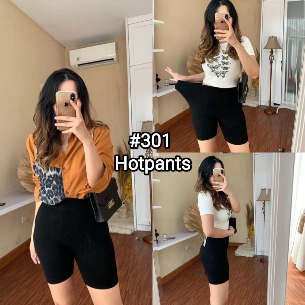 LEGGING PENDEK HOTPANTS HW POLOS TEBAL FIT TO 80KG / LEGGING IMPORT WANITA Melar Stretch