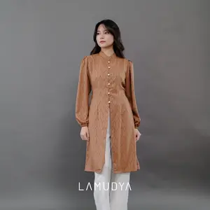 LAMUDYA - Aila Tunik Golden Brown | Tunik Lebaran | Tunik Kondangan | Atasan Formal
