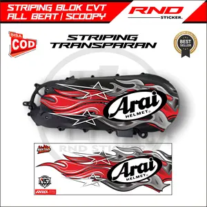 Sticker Blok CVT All Beat/Scoopy motip Arai Api Bahan Transparan varian warna terbaru