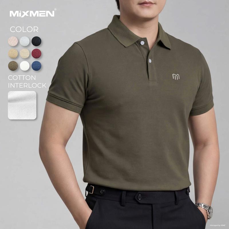 Áo polo nam Mixmen Basic M-606 vải cá sấu cotton interlock xuất xịn, áo trơn, chuẩn form, nam tính, cao cấp, Big Size