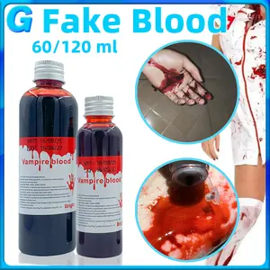 60/100 ML Mudah Dicuci Fake Blood Aslinya Darah Darah Buatan Alat Peraga Darah Prank Darah Palsu Cosplay Halloween Darah Palsu Darah Makeup Mainan Prank Murah Dewasa
