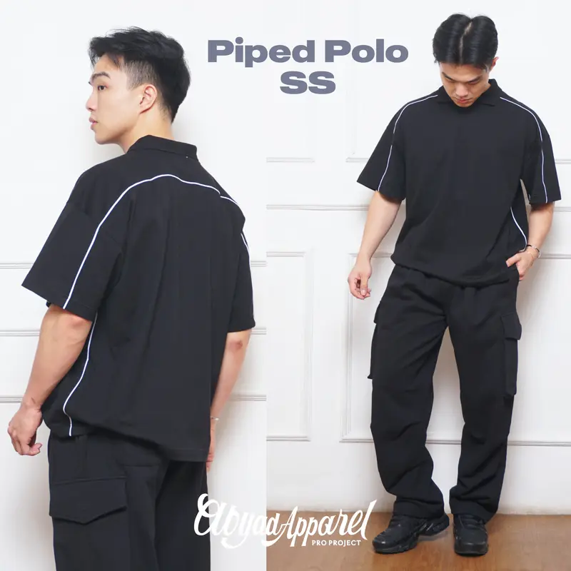 Boxy Piped Polo Short Sleeve – Polo Lengan Pendek Boxy Berliss | Abyad Apparel Pro Project