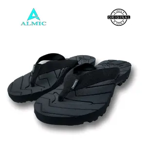 ALMIC-Sandal Jepit Gunung adventure Edge Original Black Sendal Jepit outdoor Dewasa pria wanita Karet Hitam Casual Shoes Sneakers