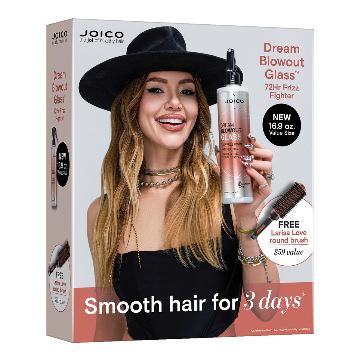 Bộ Joico Dream Blowout Glass 499ml + Lược Tròn Larisa Love