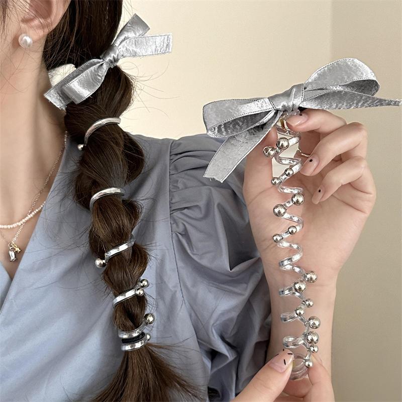 Dây Buộc Tóc Đuôi Ngựa Cao Dành Cho Nữ Thiết Kế Thắt Nơ Dây Buộc Điện Thoại Bện Dây Buộc Tóc Xoắn Ốc Thẳng Dây Buộc Tóc Đuôi Ngựa Hình Bướm