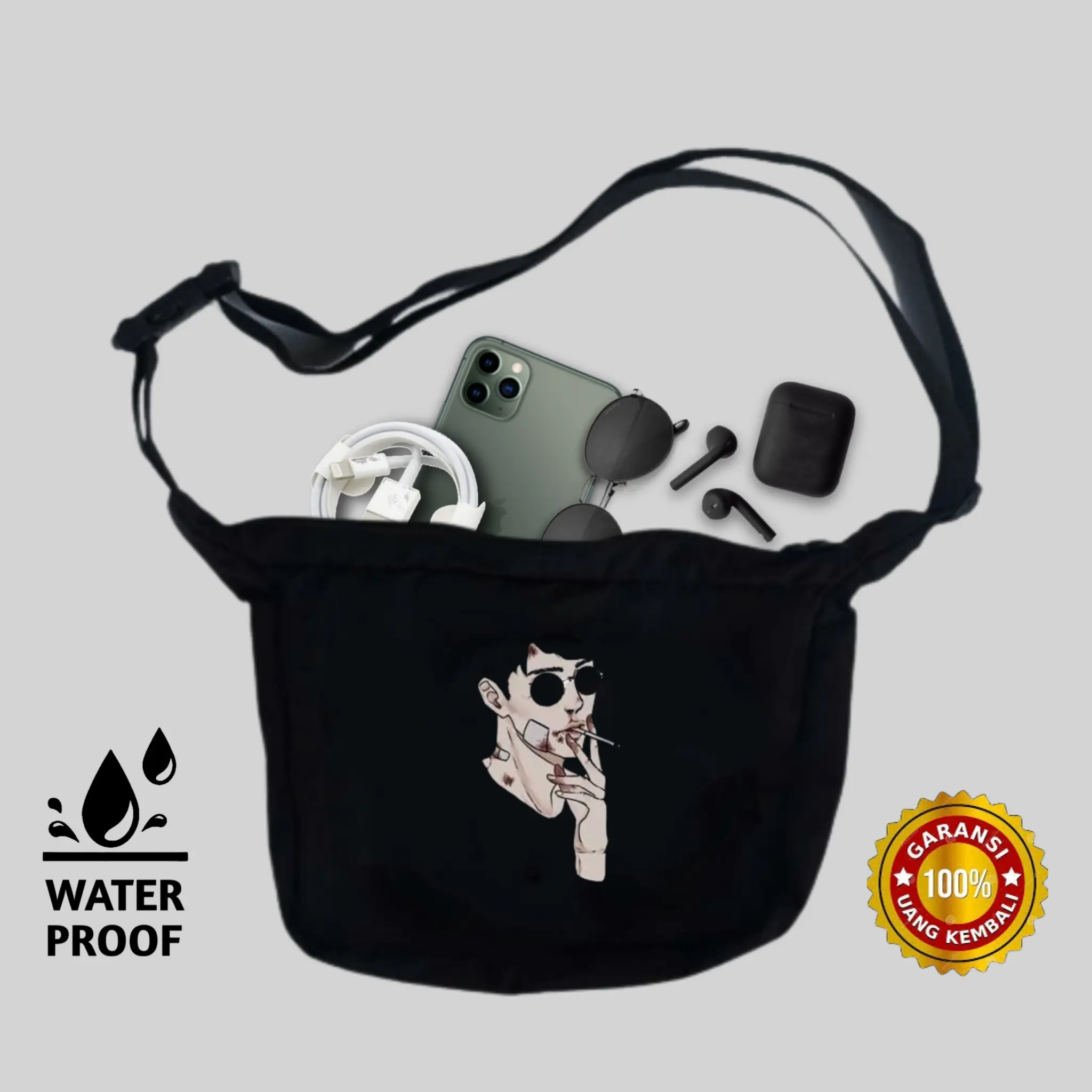 Tas Selempang Pria Distro EFG Gokks Simple dan Keren - Look Auto Naik Level! - Slingbag
