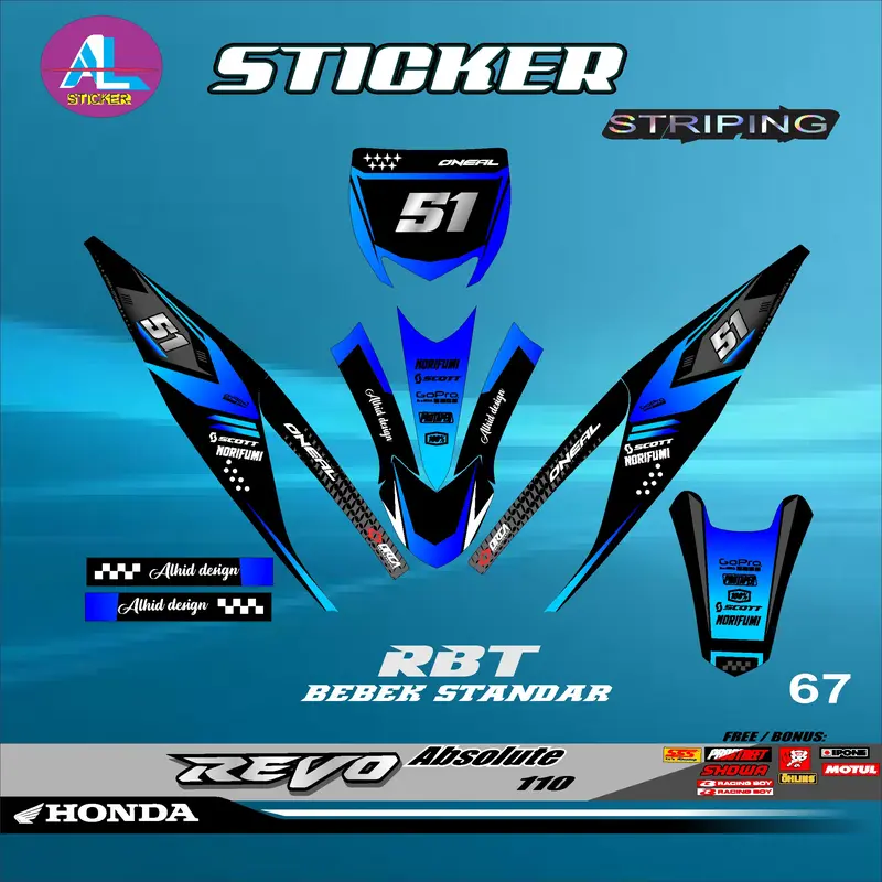 COD Sticker SETRIPING RBT REVO ABSOLUTE semi full body rbt VEGA BEBEK MODIF SUPERMOTO YZ CRF KLX RBT new terbaru MOTOR TRABAS AL vol 67 1
