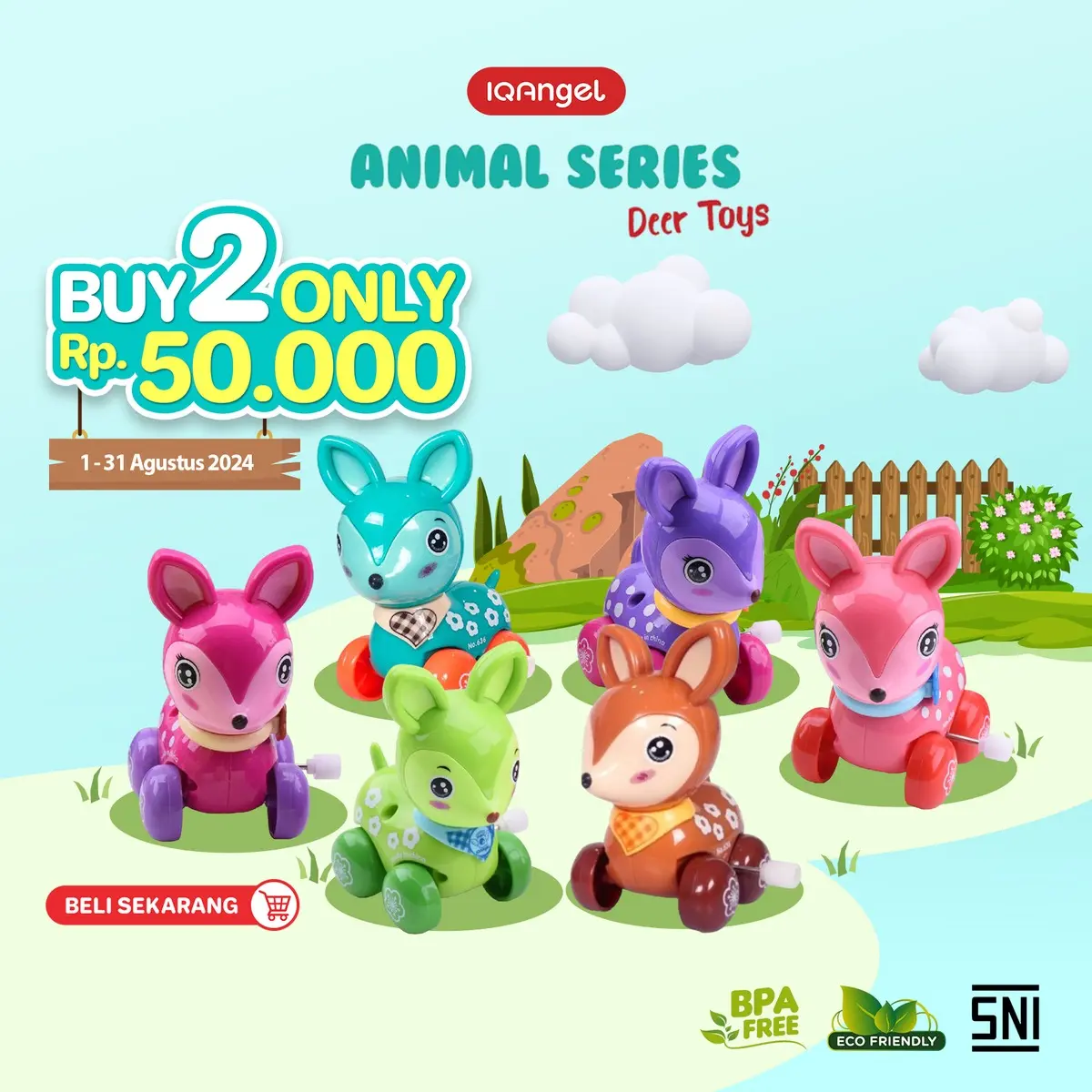 IQANGEL Deer Toys / Mainan Bayi Edukatif / Mainan Motorik / Mainan Rusa Anak Puzzle Hewan