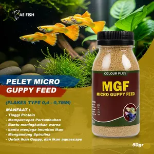 pelet pakan ikan Guppy pelet mgf pakan guppy plus Spirulina