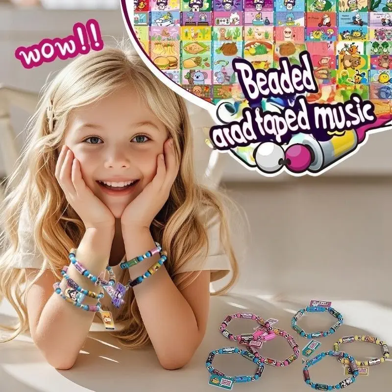 HOT Kids sticker bracelet Wearable STICKI ROLL Creative beads girl play DIY handmade accessories for girls MAXECHO jewelry beaded bracelet puzzle gift