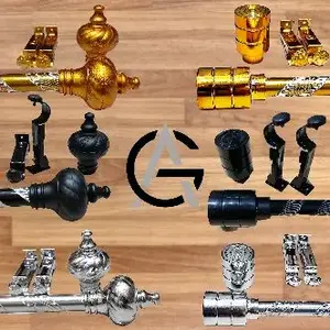 Batang Gorden Fulset Kaki Breket + End Cup Tutup dari Aluminium Coating & Plat Besi Tebal 1,1mm Tersedia 30cm-200cm