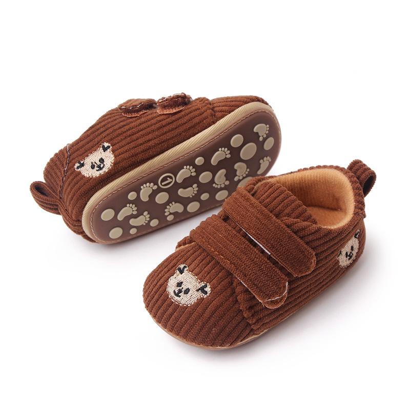 2023 Spring Embroidered Baby Bear Shoes with Velcro Stripe Children's Shoes and Walking Shoes 1