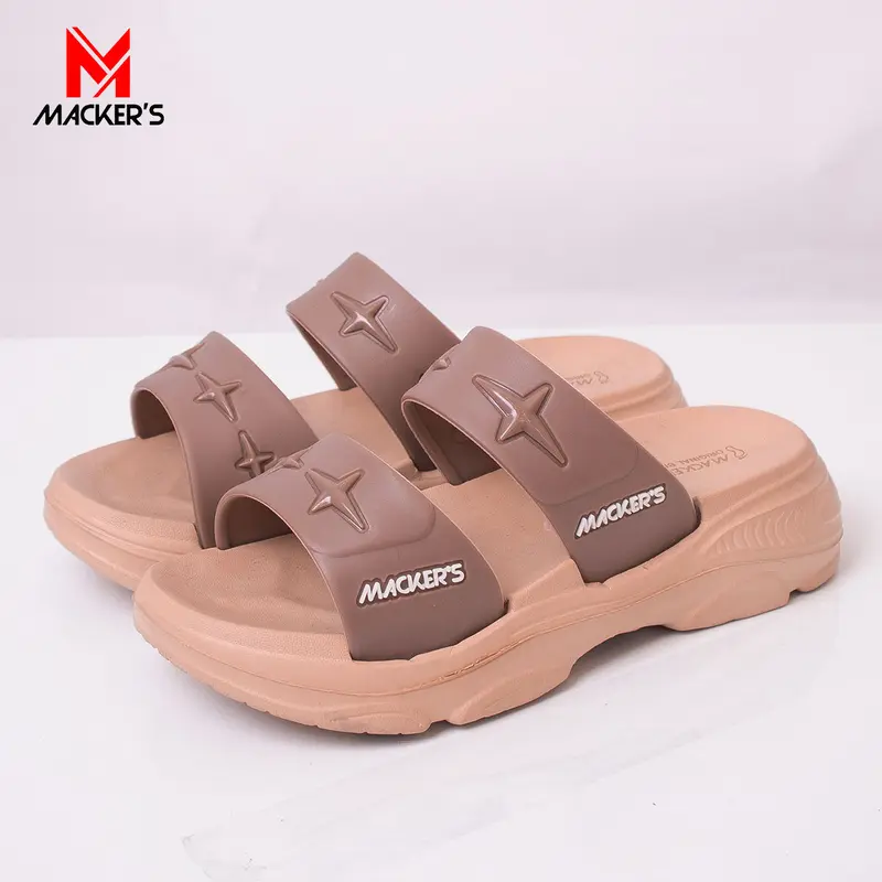 [MACKER'S] 2411 Sandal Slop Karet Wanita Tinggi Tebal Model Kasual Kekinian Fashionable 4