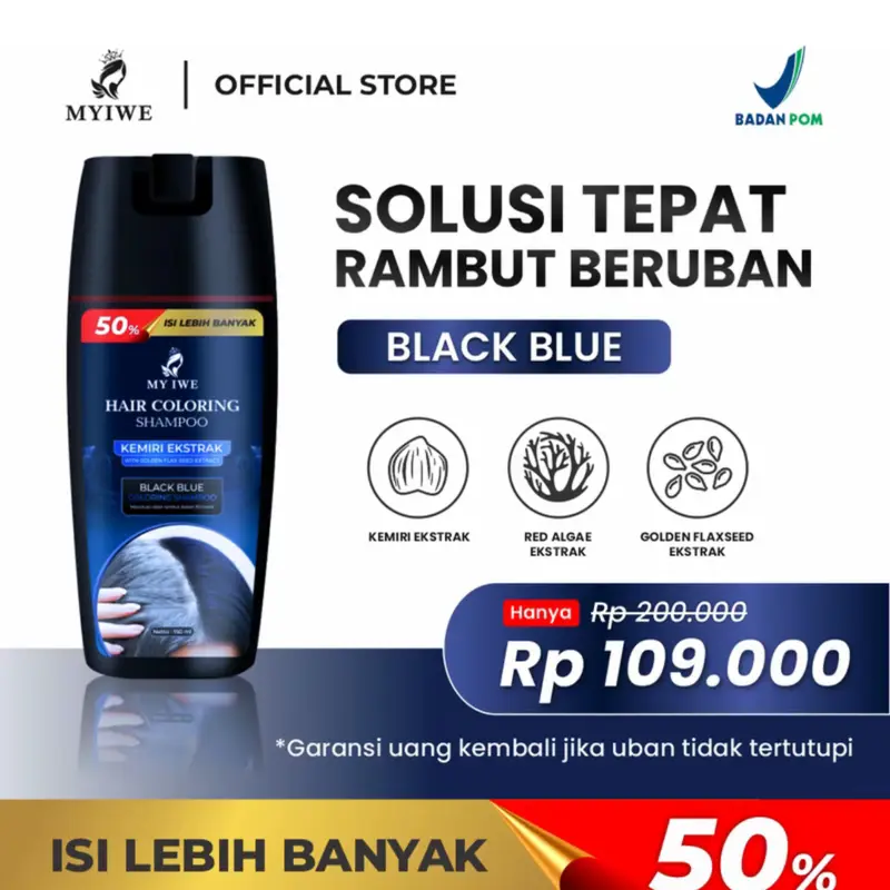 MYIWE Hair Coloring Sampo Penghilang Uban Varian Warna Lengkap Isi 150 ML (ALNAZAMSHOP) 7