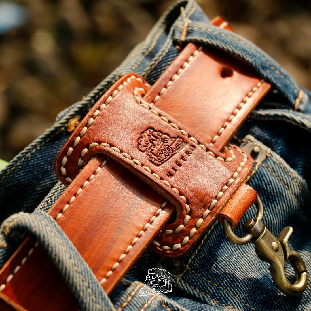 HISTRO learhergoods helsinki handmade natural leather lanyard - gantungan kunci kulit asli Keychain