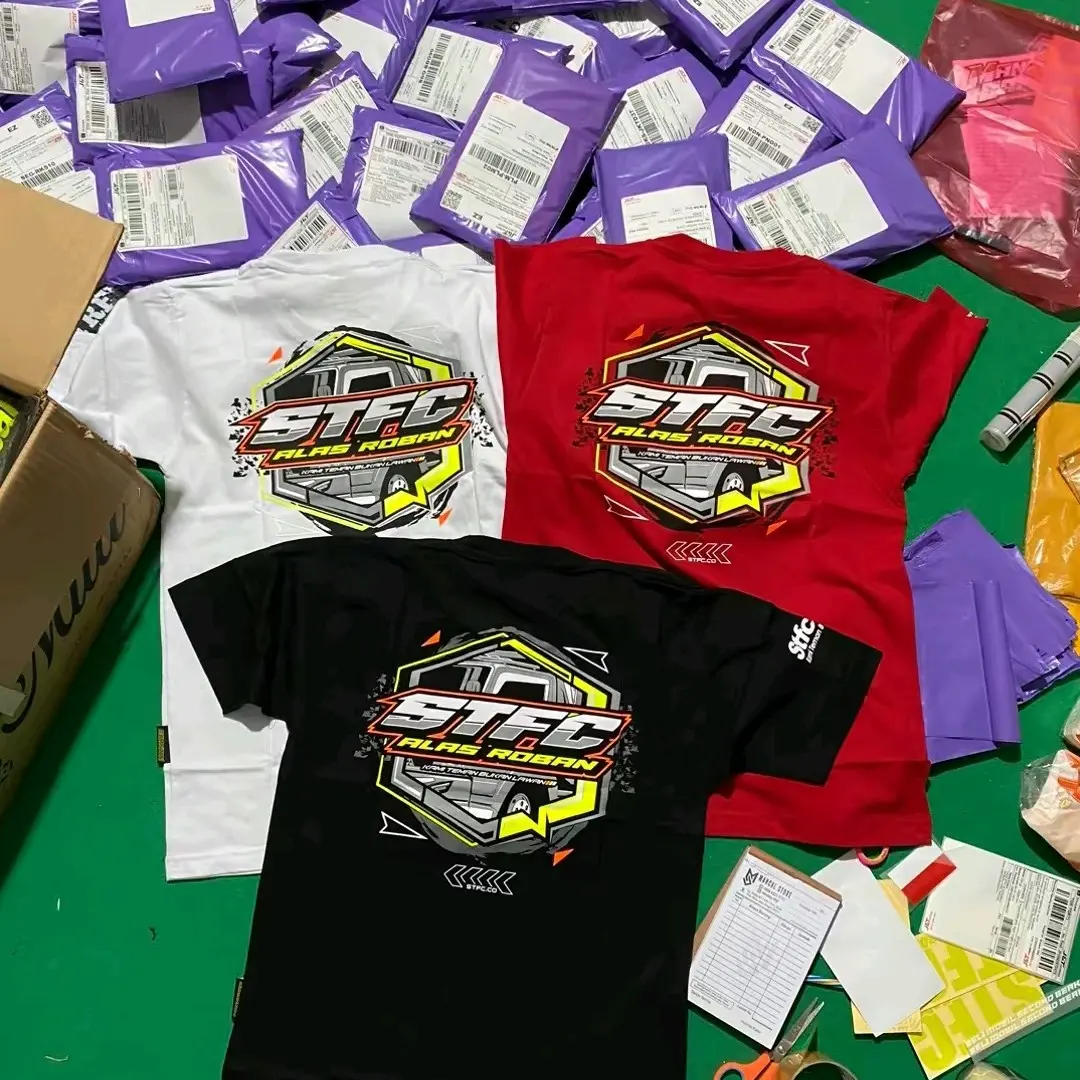 ( COD) kaos STFC NEW TERBARU VOL 3 4 ada ukuran big size nya ori free stiker Katun Baju Distro Combed Tebal Sablon Stiker Nyaman Panjang Pria bajudistro co unisex 🩳hitam leng bajukaos dewasa