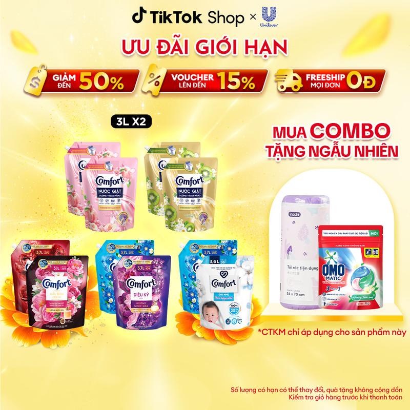Combo 2 Nước Xả Vải Comfort Hương Nước Hoa 100 Giờ Lưu Hương & Comfort Thiên Nhiên Thanh Khiết Túi 6.2L/6.7L/6.8L/7.4L [1]