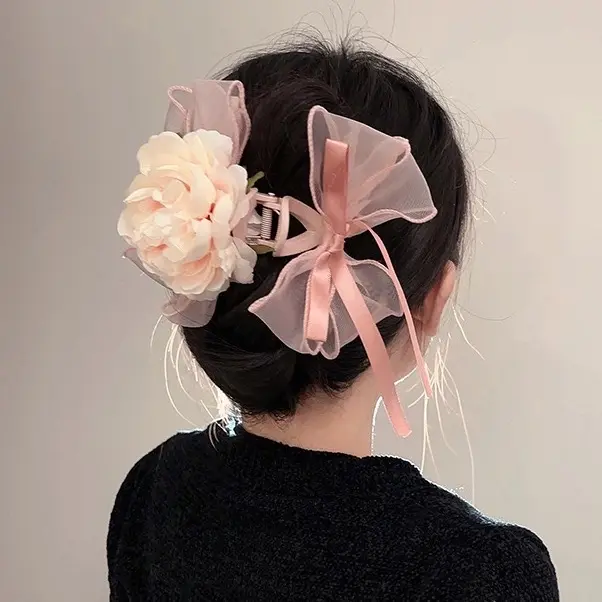 de.stuff2 - Camellia Flower Hair Claw Jepit Rambut Jedai Bunga Pita Wanita Korea / Aksesoris Rambut 0