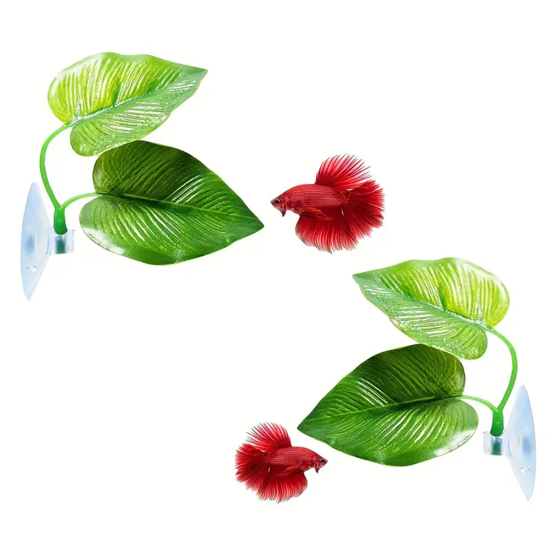 Artificial Betta Fish Leaf Pad, 1/2 Counts Natural Organic Comfortable Rest Area for Fish, Aquarium Decoration, Fish & Aquatic Supplies 0