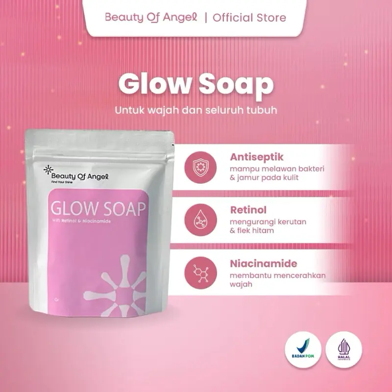 Beauty of Angel - Glow soap - Sabun Mandi | Sabun Batang | Soap Bar | Sabun Antiseptik Melembabkan dan Mencerahkan - 40gr 2