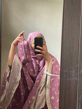 Product Review of Tiffany | Mukena Traveling Dewasa Mini Pouch Katun Motif Bunga 2in1 Muslim Panjang from a** 2